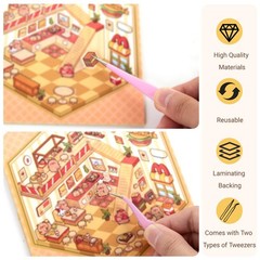 20 Sets Custom DIY 3D Sticker Scene Crafts Collection Book for Adults