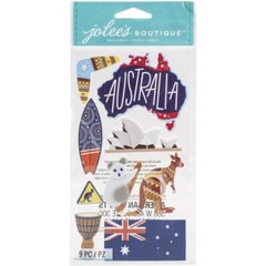 Crafts Jolee’s Stickers 3D Large Australia Flag Kangaroo Crossing Boomerang Surf