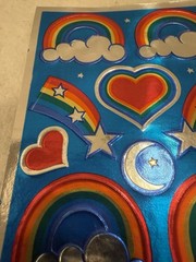 New Vintage 80’s Hallmark Razzle Dazzle Rainbow Foil Sticker Sheet