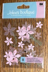 RARE Jolees Pink Floral FLOWERS Gem Bunch Bouquet Wedding Card Scrapbook Sticker