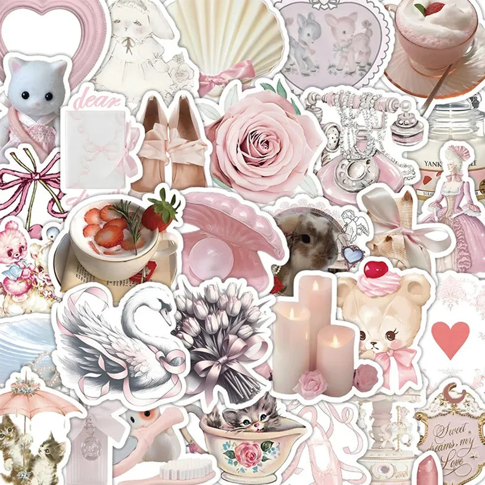 Valentine Flowers Bear Kittens Swan Heart Tickers Scrapbook Card Journal Craft