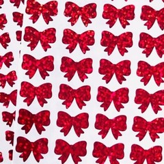 Red Holographic Sparkle Bow Stickers! – Choose a Size