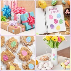 40 PCs ~1.2×1.3 Inch Easter Egg Shaped Holographic Pastel Colorful Stickers