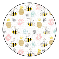 12 LARGE BUMBLE BEES AND FLOWERS STICKERS ENVELOPE SEALS LABELS 2.5″ ROUND