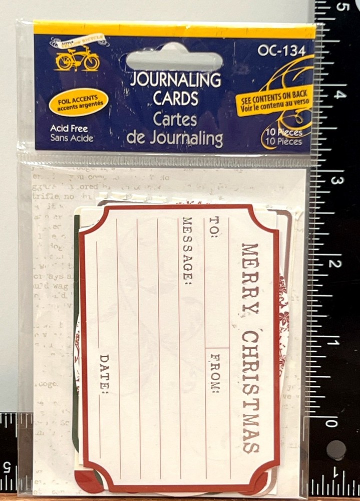 Little Yellow Bicycle Journaling Cards 10Pack With Foil Accents Christmas OC-134