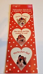 Forget me Not Kitty Cat Heart sheet stickers Vintage 90s Valentine Love New USA
