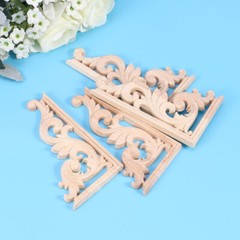 4PCS antique wood applique wall appliques and onlays unpainted wood applique