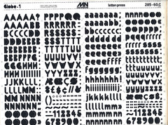 MECANORMA Dry Transfer Lettering 285-60.C #885 GLOBE-1 16mm