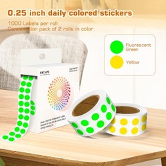 0.25 Inch Round Color Coding Labels – 2 Rolls, 2000 PCS, Small Circle Dot Sti…