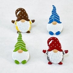 CHRISTMAS GNOME SCRAPBOOKING DECORATIVE BRADS EYELET OUTLET 8 PCS 4 COLORS