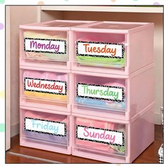 36 Pcs Back to School Days of The Week Stickers for Drawers, Color Large Day …