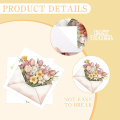 Spring Rub on Transfers for Crafts, 30 Pcs Watercolor Garden Floral Iod Transfer