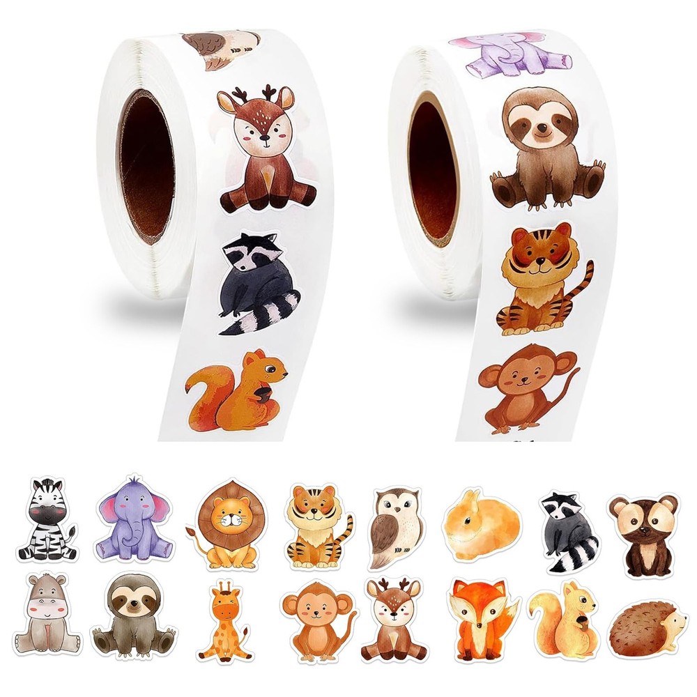 1000 PCS Forest Animal Reward Stickers for Kids, Teacher Classroom Supplies