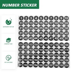 4 Sheets Small Numbers Stickers Shipping Supplies Vinyl 1-20 Cutouts