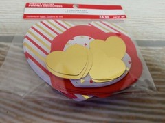 New! 24 Heart Cutout Embellishments Valentine Die Cut Shapes Red Gold White Mom