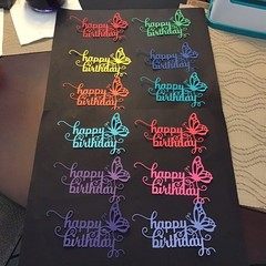 happy birthday with butterfly die cut embellishments 6 Pcs 3” x 4-5/8”