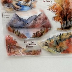 2 Sheets Fall Landscape Stickers Gold Foil Accents *See Description*