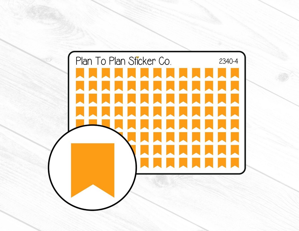 2340-4~~Orange Mini Flags Planner Stickers.
