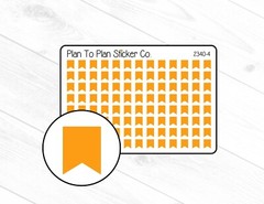 2340-4~~Orange Mini Flags Planner Stickers.