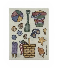 Provo Craft Stickers Picnic Summer Sand Shovel Beachball Popsicle Watercolor