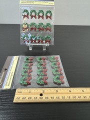 2 Recollections CHRISTMAS Red & Green Glitter Christmas Wreaths 12pc/pz New