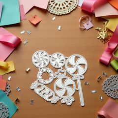 Lollipop Die Cuts for Card Making, Scrapbooking Die-Cuts, Candy Metal Cutting Di