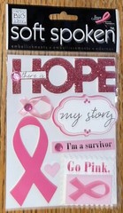 Soft Spoken THERE IS HOPE ~ My Story ~ Breast Cancer Awareness Scrapbook Sticker