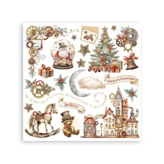 Stamperia Rub-on Kit 6.1×6.1 – 6Pgs -Gear Up for Christmas, DFLRBX03
