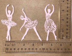 15 BALLERINAS cardstock paper die cut embellishments