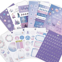 Christmas Tree Frost Pastel Pink Blue Snow Tag Labels Recollections Sticker Book