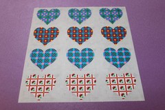 Mrs. Grossman’s Sheet RARE Vintage 1996 Full Sheet Quilted Heart Stickers!