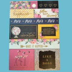 The Paper Studio Petals Blooms Sticker Book Flamingo Stick a Bilities