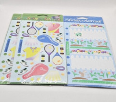 Vintage Stickopotamus Binder Stickers (2) Tennis (1) Fence outside accessories