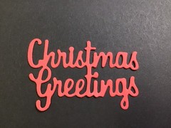 Christmas Greetings Die Cut Embellishments 6 Pcs 1-1/4” x 2” Scrapbook Cards