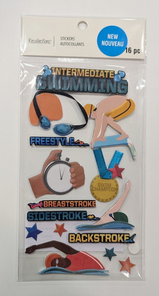 Swim Team Intermediate Swimming Scrapbooking Stickers by Recollections