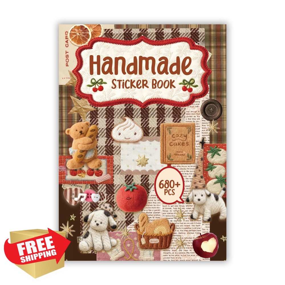 Bomichi Animal Plant Sticker Book Brown Cover