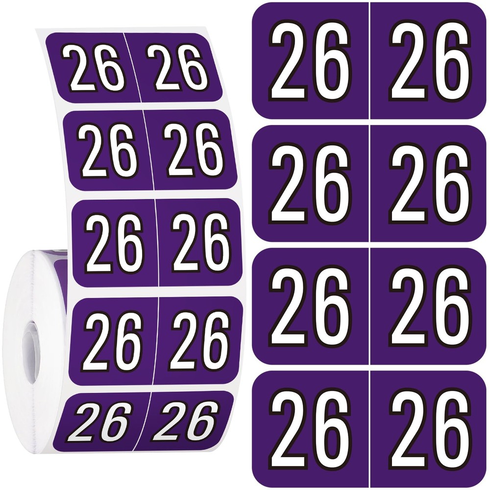 1 Teling 500 Pcs 2026 Year Stickers File Folder Labels Rectangle Coded Colore…
