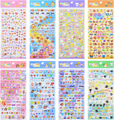SHANGRLA 870 PCS Cute Mini Puffy Stickers for Kids Girls 3D Small Tiny Kawaii