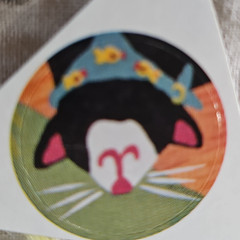 Cats & Kittens Cat Face Scrapbooking Sticker / Seal, Multicolor