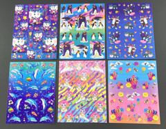 Lisa Frank Stickers Lot 6 Sheets S362 S363 S365 S366 S367 S369 Full Sheets