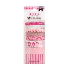 American Crafts YOU AND ME WASHI TAPE XOXOXO 4 PKGS – 8 ROLLS EA
