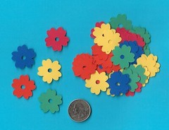 Flower Die Cuts – 1″ diameter – 50 pcs. Brights or Pastels or ANY COLORS (#7)