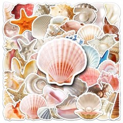 20pcs Shellfish Ocean Style Stickers Journal Laptop Cup Refrigerator Scrapbooks