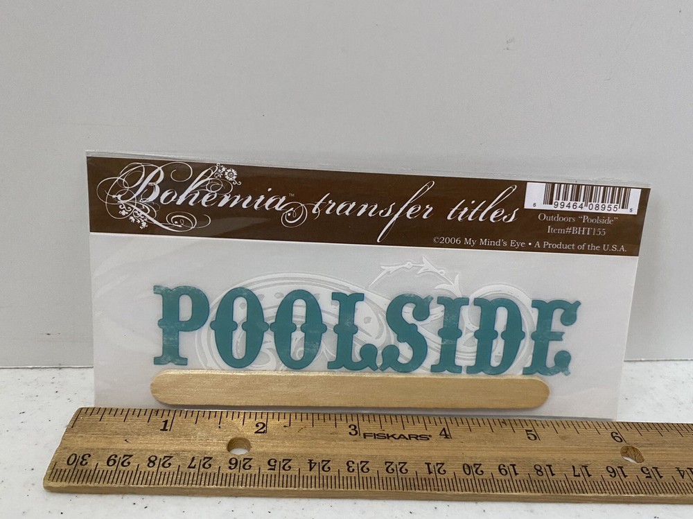 My Mind’s Eye Bohemia Rub On Transfer Titles Scrapbook Craft «Pool Side»