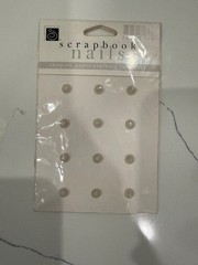 Scrapbook Interiors Nails Round Top Snap-On Paper-Crafting Fastener Cream Color