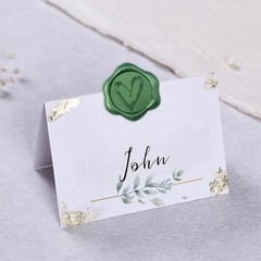 50Pcs Heart Wax Seal stickers Pine Green Self Adhesive Envelope Seal Stickers