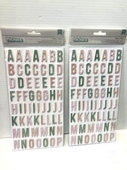 American Crafts Thickers Alphabet & Numbers Foam Stickers 234 Pcs Pink Blue