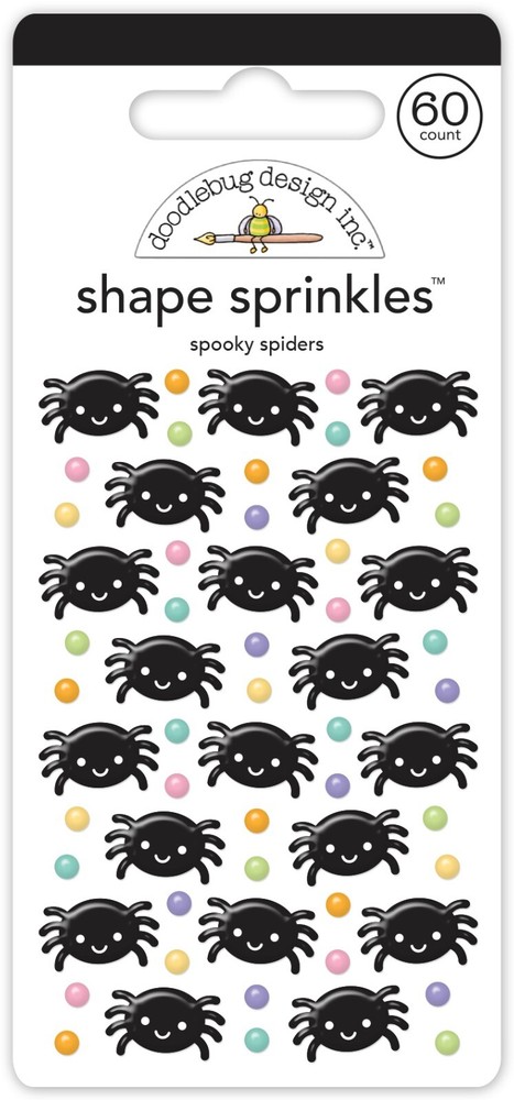 Doodlebug Sprinkles Puffy Stickers Spooky Spiders Dots Smiles Repeats Halloween