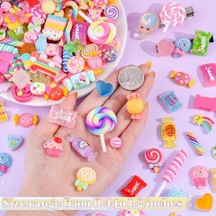 Fake Candy Charms 120PCS Cute Flatback Resin For Slime, Small,
