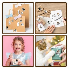 600Pcs Cat Thank You Stickers Roll Cute Kitty Labels For Small Business Packagin